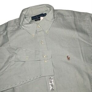 Ralph Lauren Shirt Mens XL Neck Size 17 34/35 Classic Fit Striped Flesh Pony